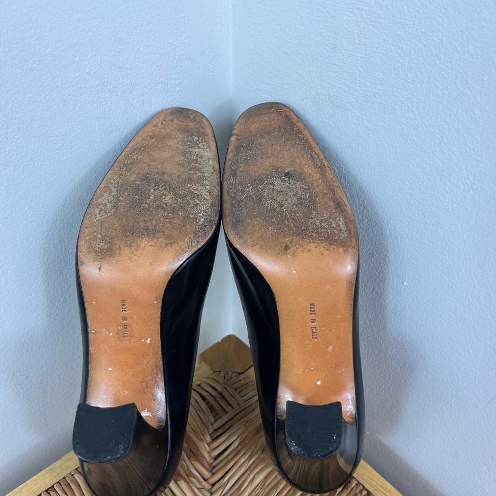 Vintage Salvatore Ferragamo Iconic Logo Heels Sz 7 1/2 - Picture 12 of 13